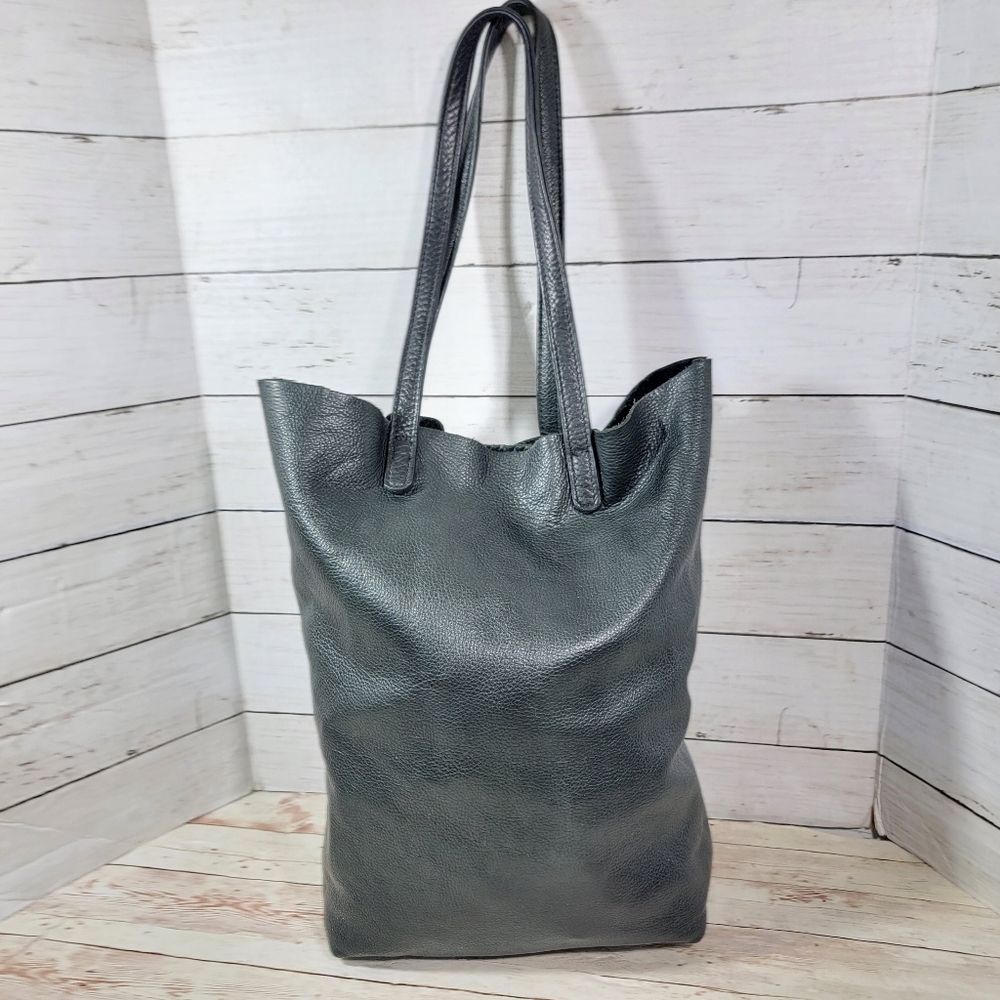 Baggu Basic Shopper Tote In Black Leather